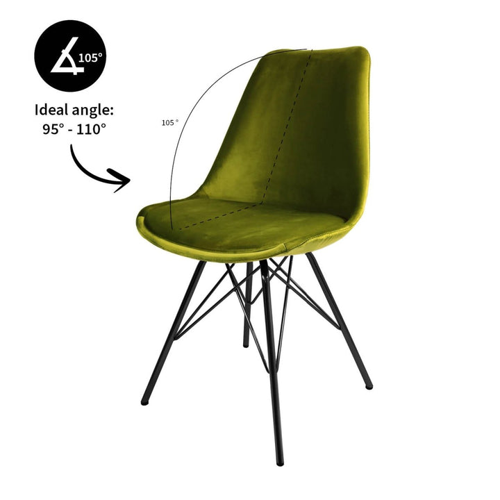 Chaise Velours Moderne Confort Siège Design Dossier Haut Vert | KYLI - Designix