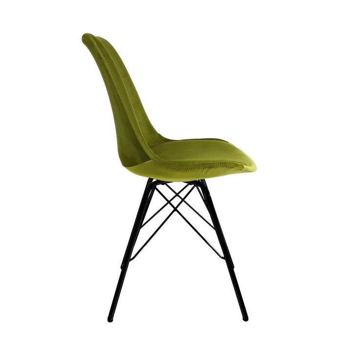Chaise Velours Moderne Confort Siège Design Dossier Haut Vert | KYLI - Designix