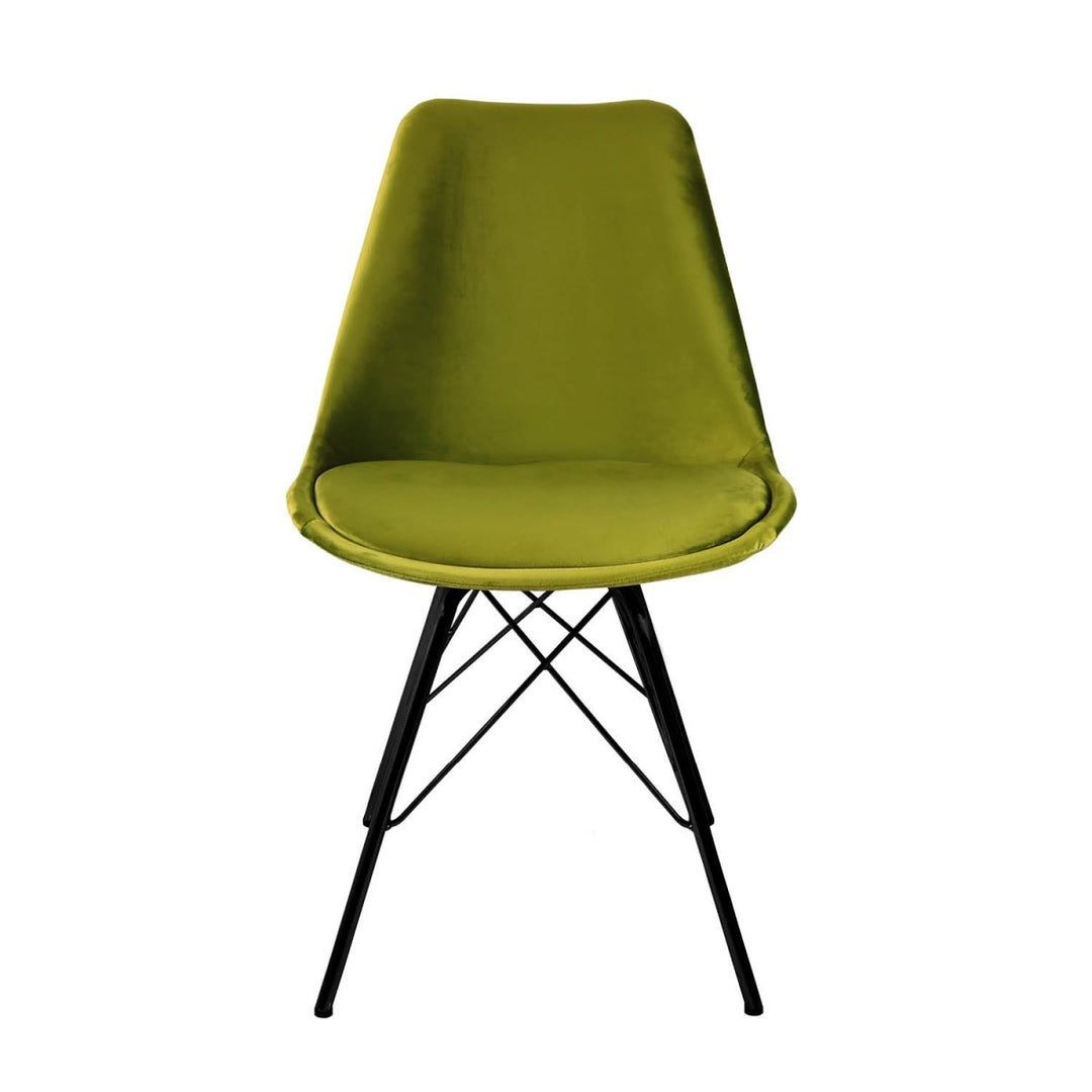 Chaise Velours Moderne Confort Siège Design Dossier Haut Vert | KYLI - Designix
