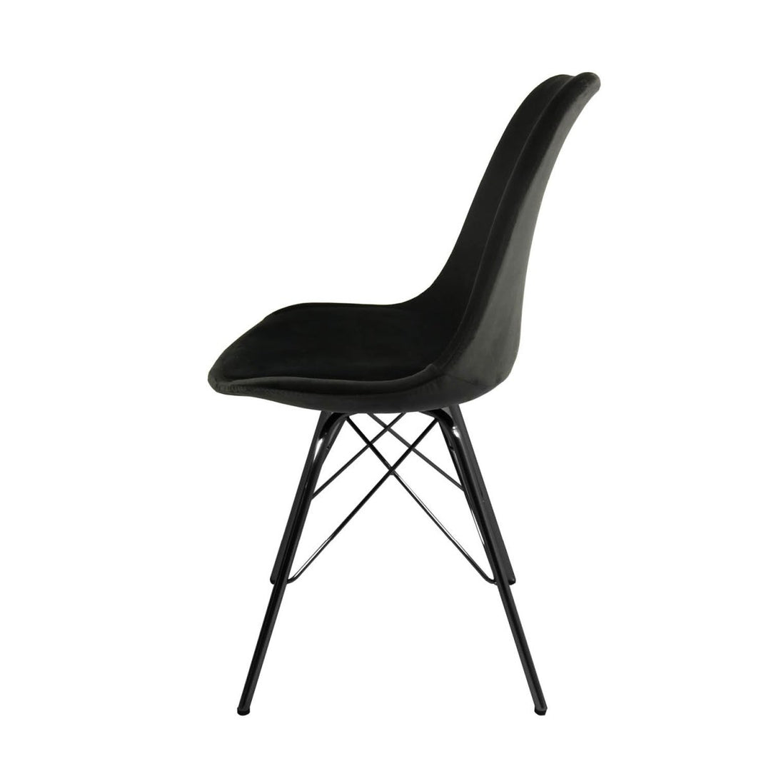 Chaise Velours Noir Moderne Siège Confort Premium | LUXA - Designix