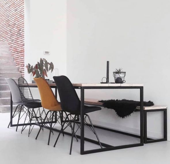 Chaise Velours Noir Moderne Siège Confort Premium | LUXA - Designix