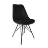 Chaise Velours Noir Moderne Siège Confort Premium | LUXA