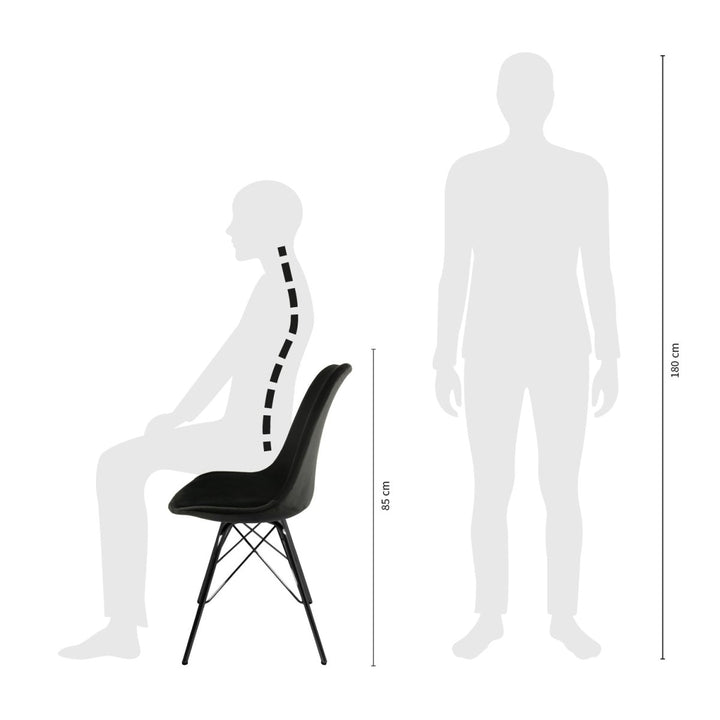 Chaise Velours Noir Moderne Siège Confort Premium | LUXA - Designix