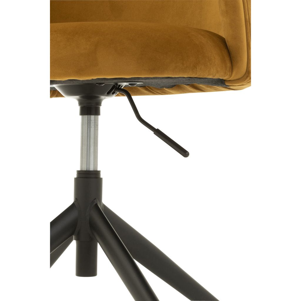 Chaise Velours Ocre Pivotante Ajustable | Zila - Designix Chaises