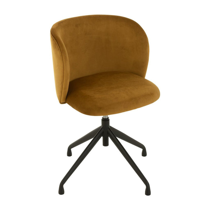 Chaise Velours Ocre Pivotante Ajustable | Zila - Designix Chaises