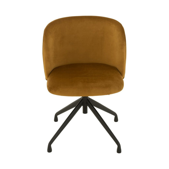 Chaise Velours Ocre Pivotante Ajustable | Zila - Designix Chaises