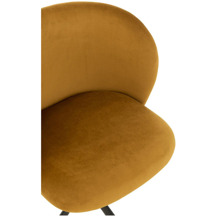 Chaise Velours Ocre Pivotante Ajustable | Zila - Designix Chaises