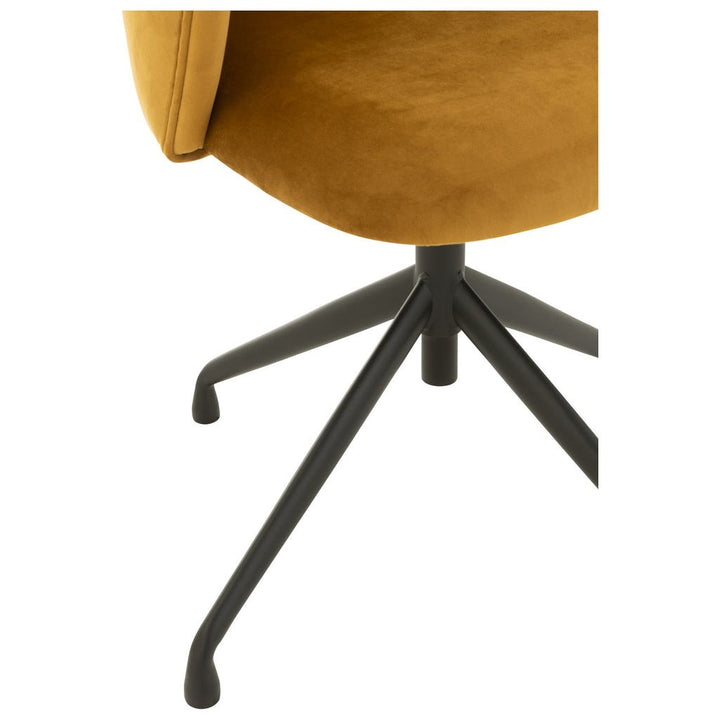 Chaise Velours Ocre Pivotante Ajustable | Zila - Designix Chaises