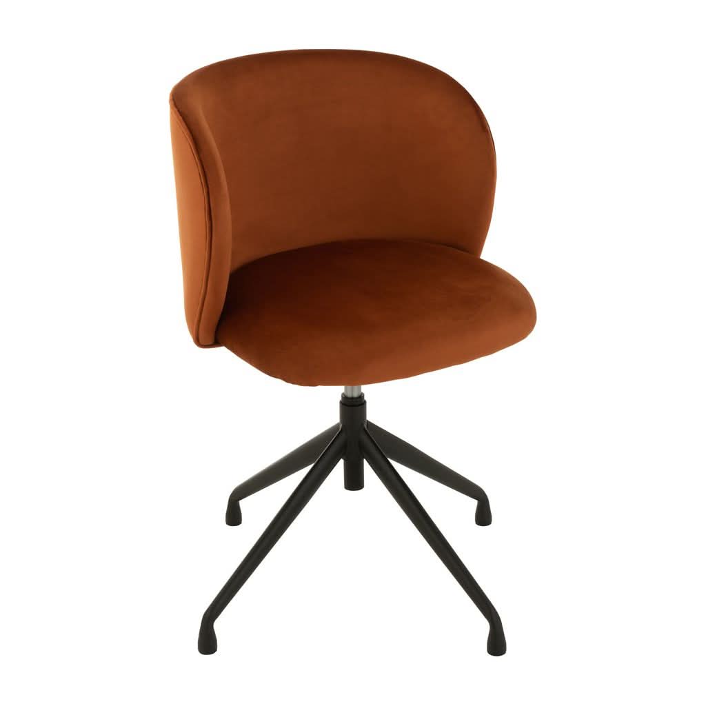 Chaise Velours Orange Inclinable | Anor