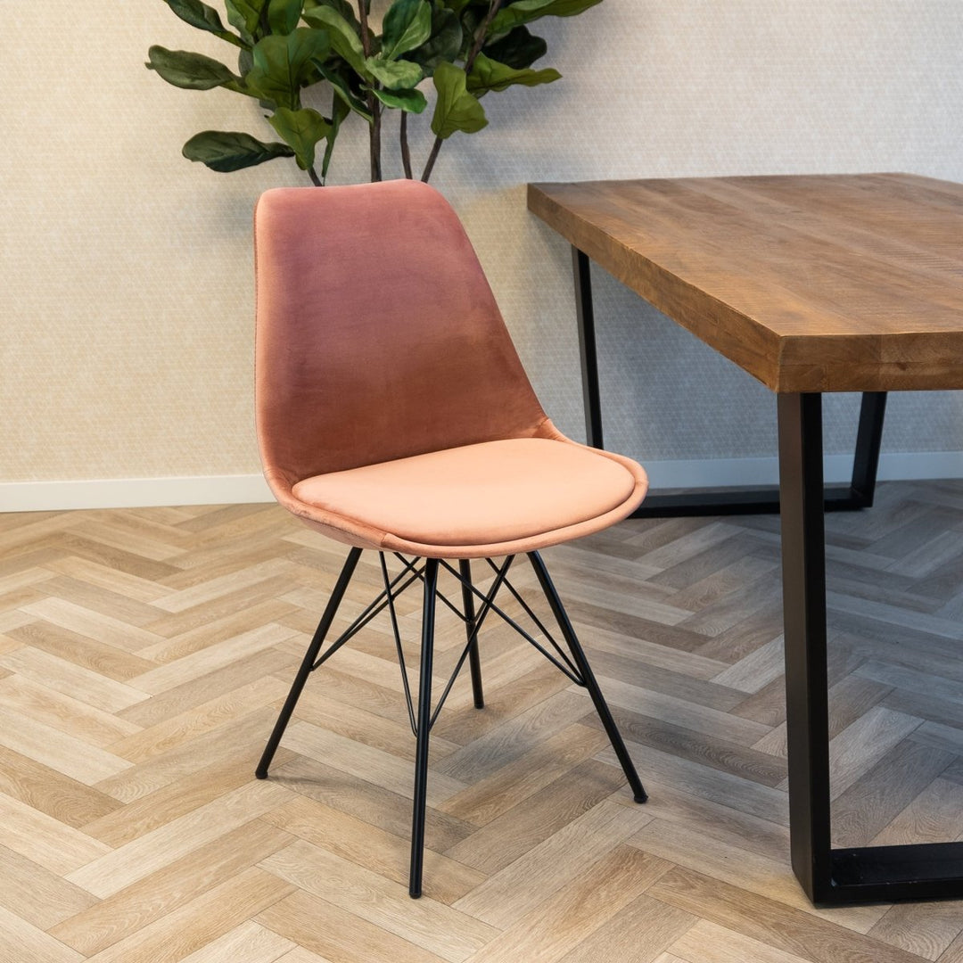 Chaise Velours Rose Confort Moderne pour Salle à Manger et Bureaux | Nova - Designix