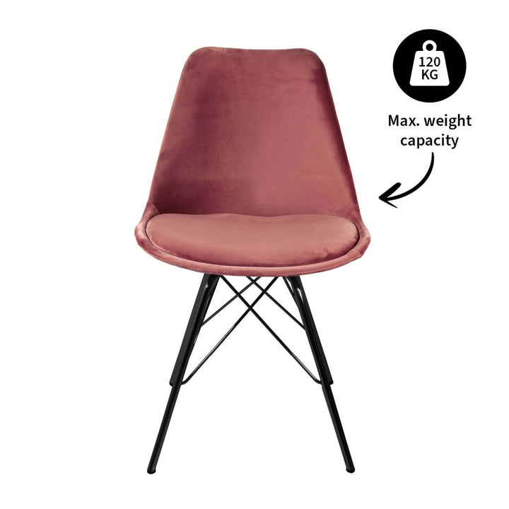 Chaise Velours Rose Confort Moderne pour Salle à Manger et Bureaux | Nova - Designix
