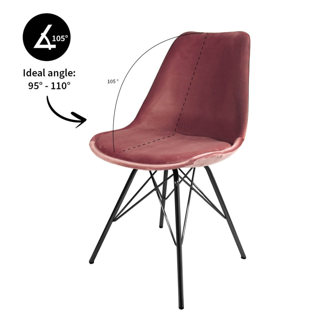 Chaise Velours Rose Confort Moderne pour Salle à Manger et Bureaux | Nova - Designix