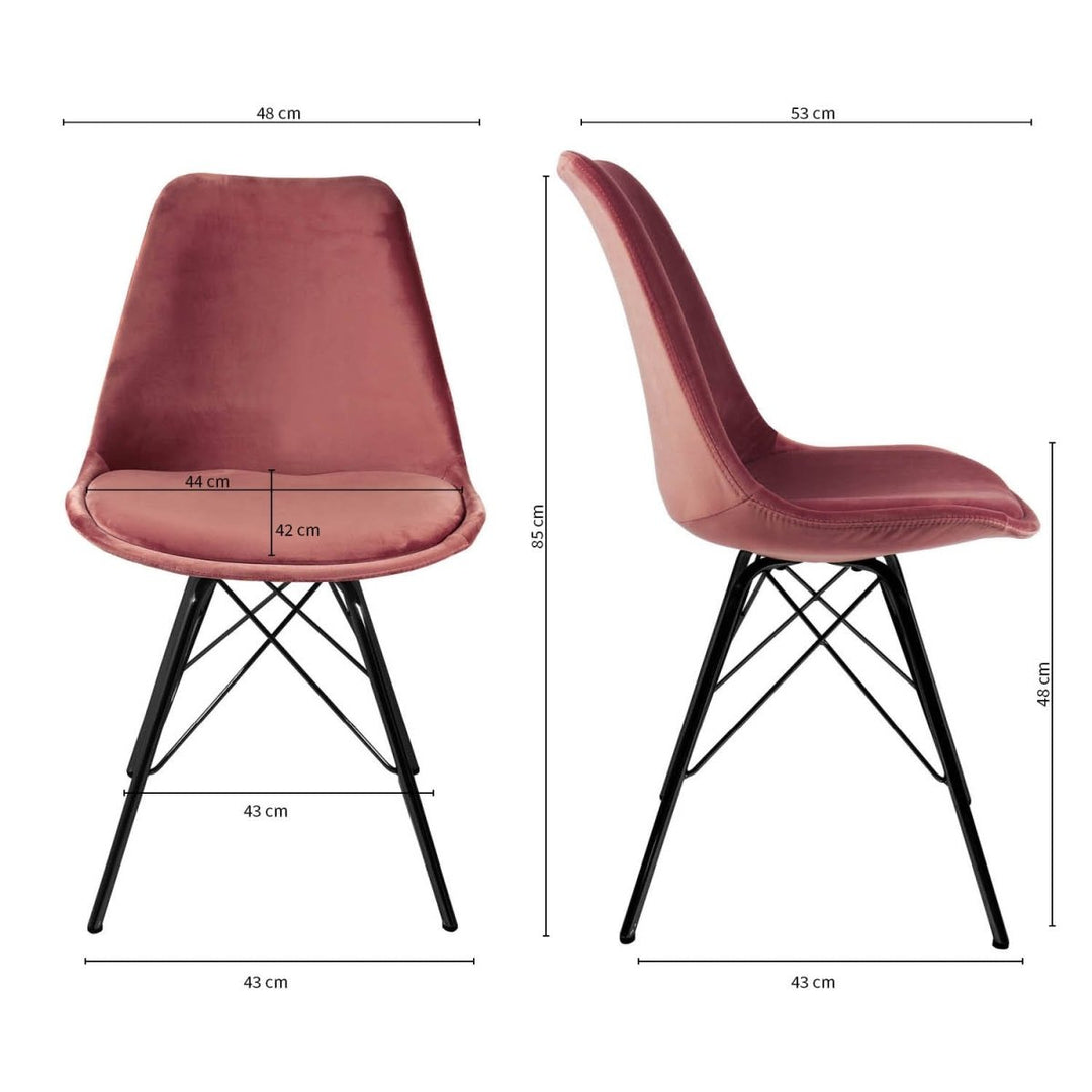 Chaise Velours Rose Confort Moderne pour Salle à Manger et Bureaux | Nova - Designix