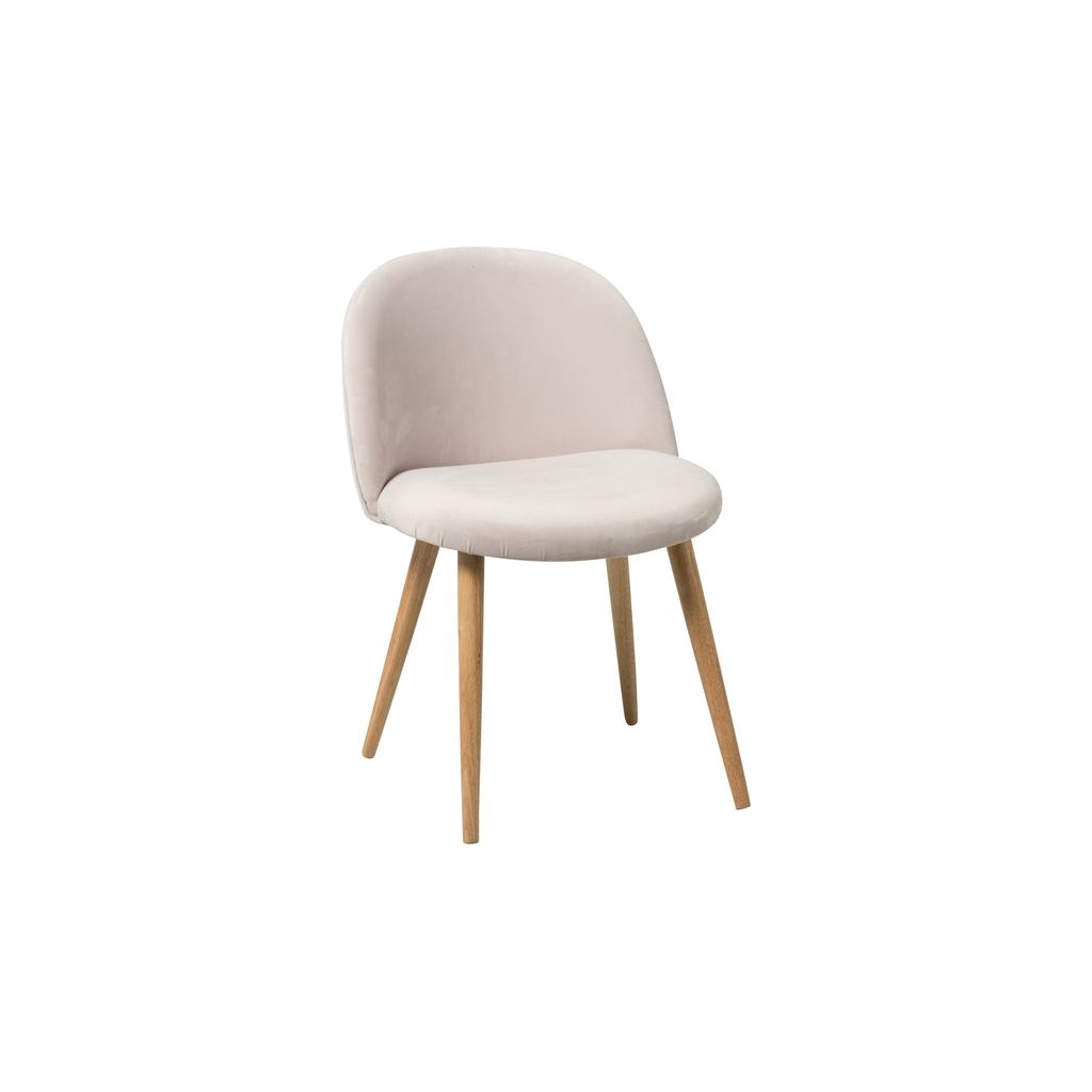 Chaise Velours Rose Pale Design Moderne | Yale - Designix Chaises