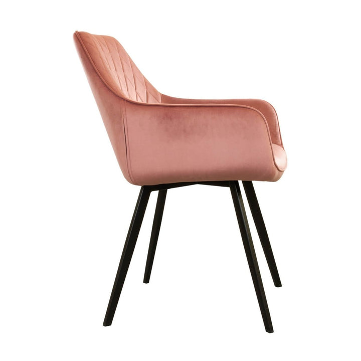 Chaise Velours Rose Salle À Manger Moderne Confort | NOVA - Designix
