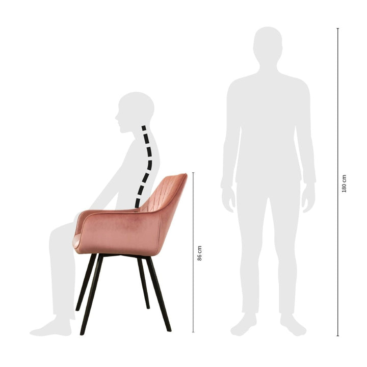 Chaise Velours Rose Salle À Manger Moderne Confort | NOVA - Designix