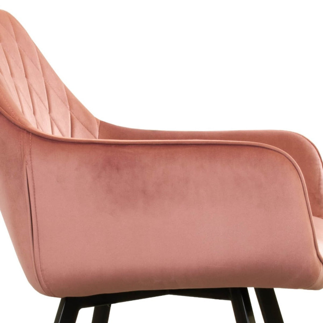 Chaise Velours Rose Salle À Manger Moderne Confort | NOVA - Designix