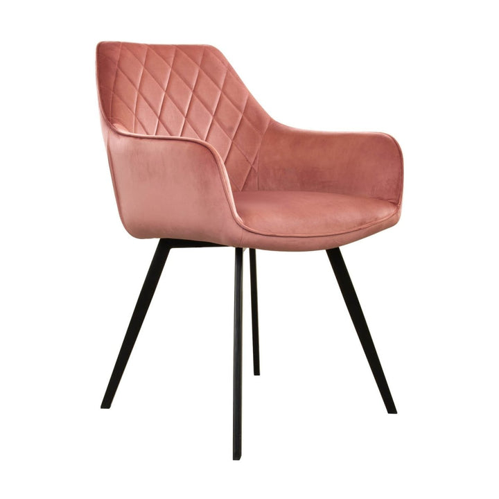 Chaise Velours Rose Salle À Manger Moderne Confort | NOVA - Designix