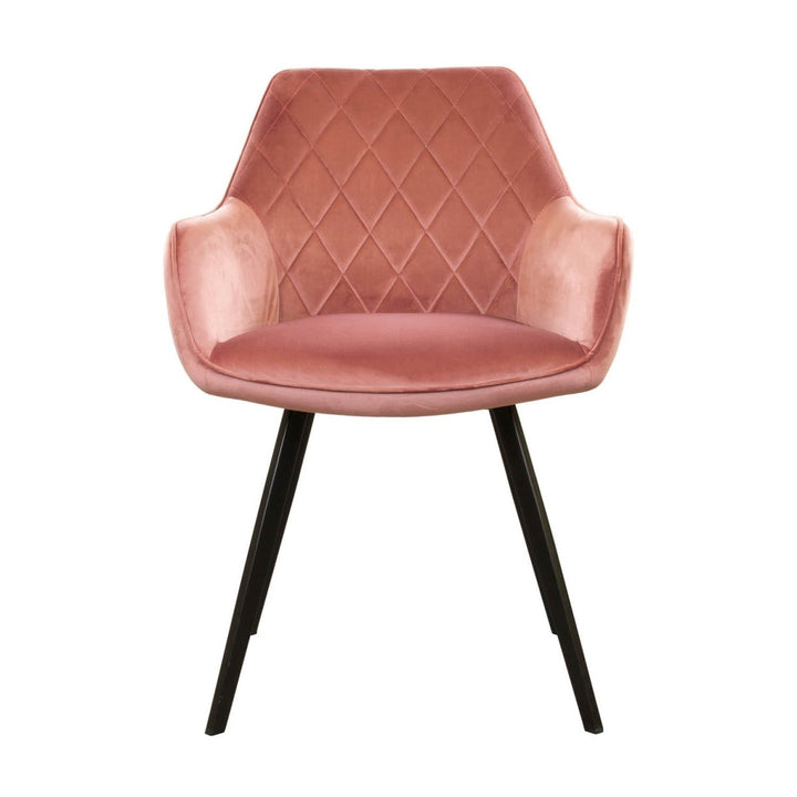 Chaise Velours Rose Salle À Manger Moderne Confort | NOVA - Designix