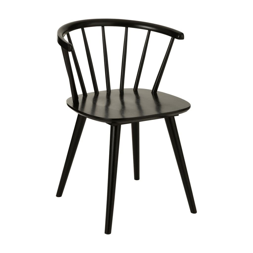 Chaise Vintage Noir en Bois | Dila