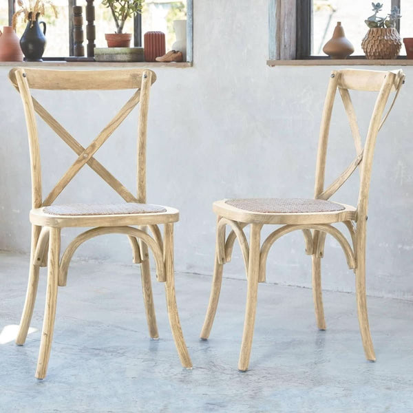 Chaises Bistro Bois Rotin | Jade