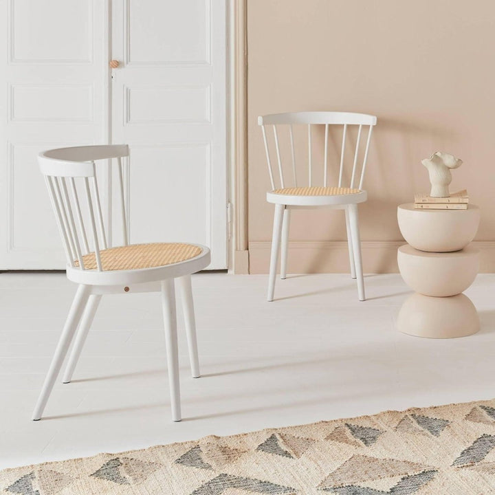 Chaises Blanches Bois Cannage | Amble - Designix Chaises