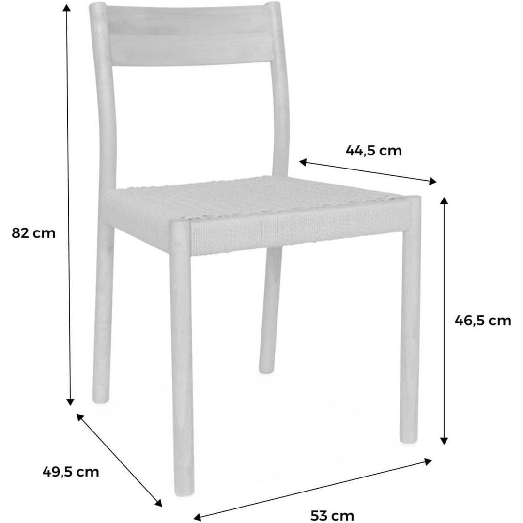 Chaises Bois Cordes Noires | Luxe - Designix Chaises