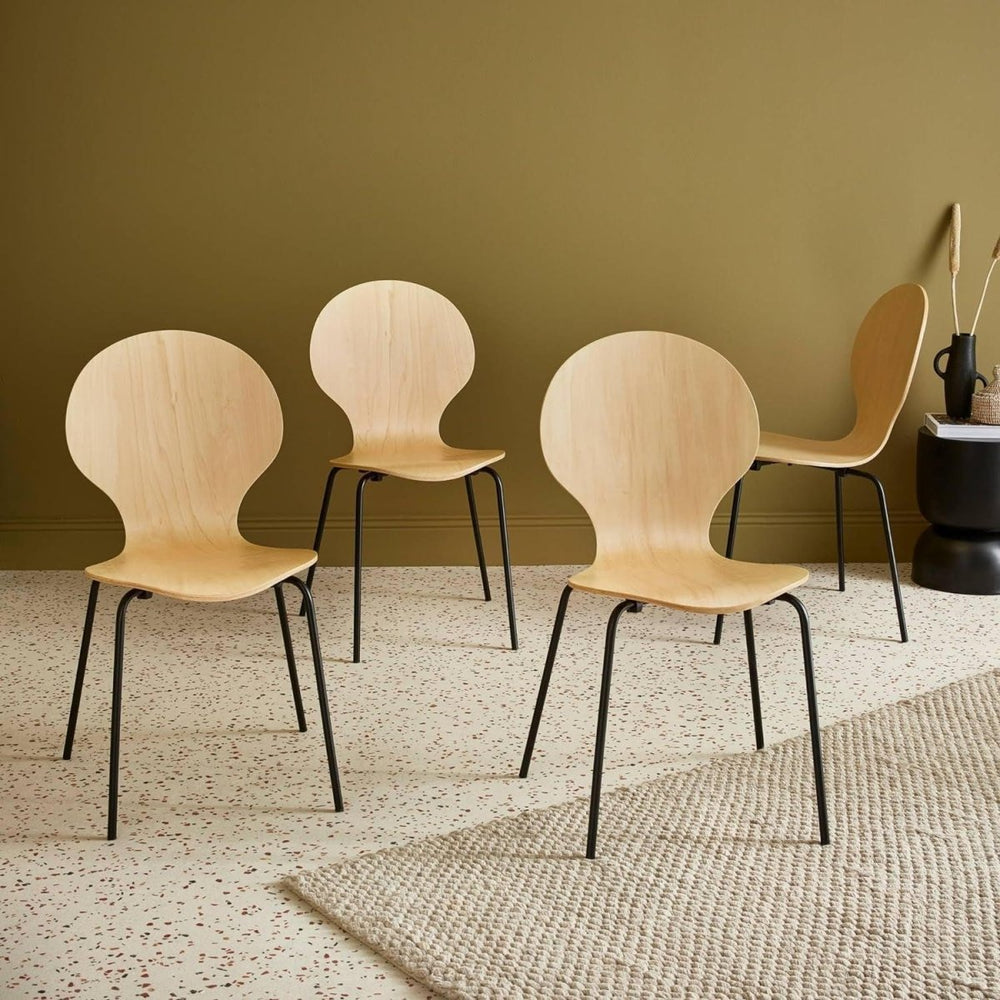 Chaises Bois Hévéa Moderne | Détente - Designix Chaises