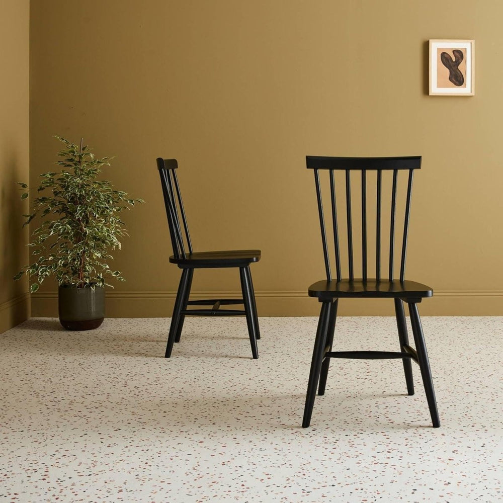 Chaises Bois Hévéa Noires | Terra - Designix Chaises