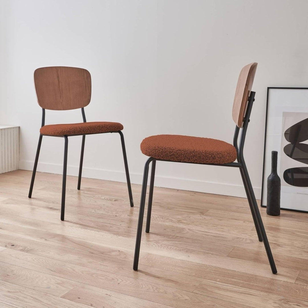 Chaises Bouclette Peuplier Noir | Sable - Designix Chaises