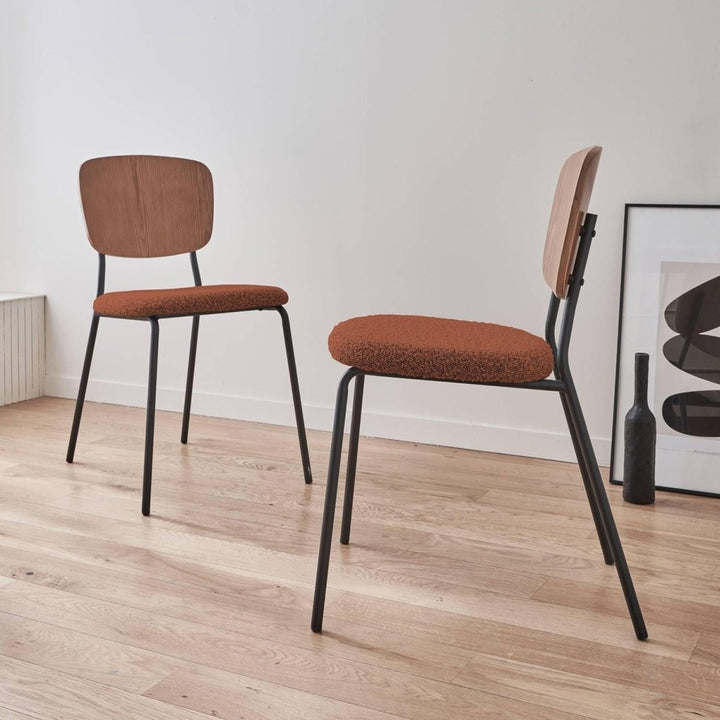 Chaises Bouclette Peuplier Noir | Sable - Designix Chaises