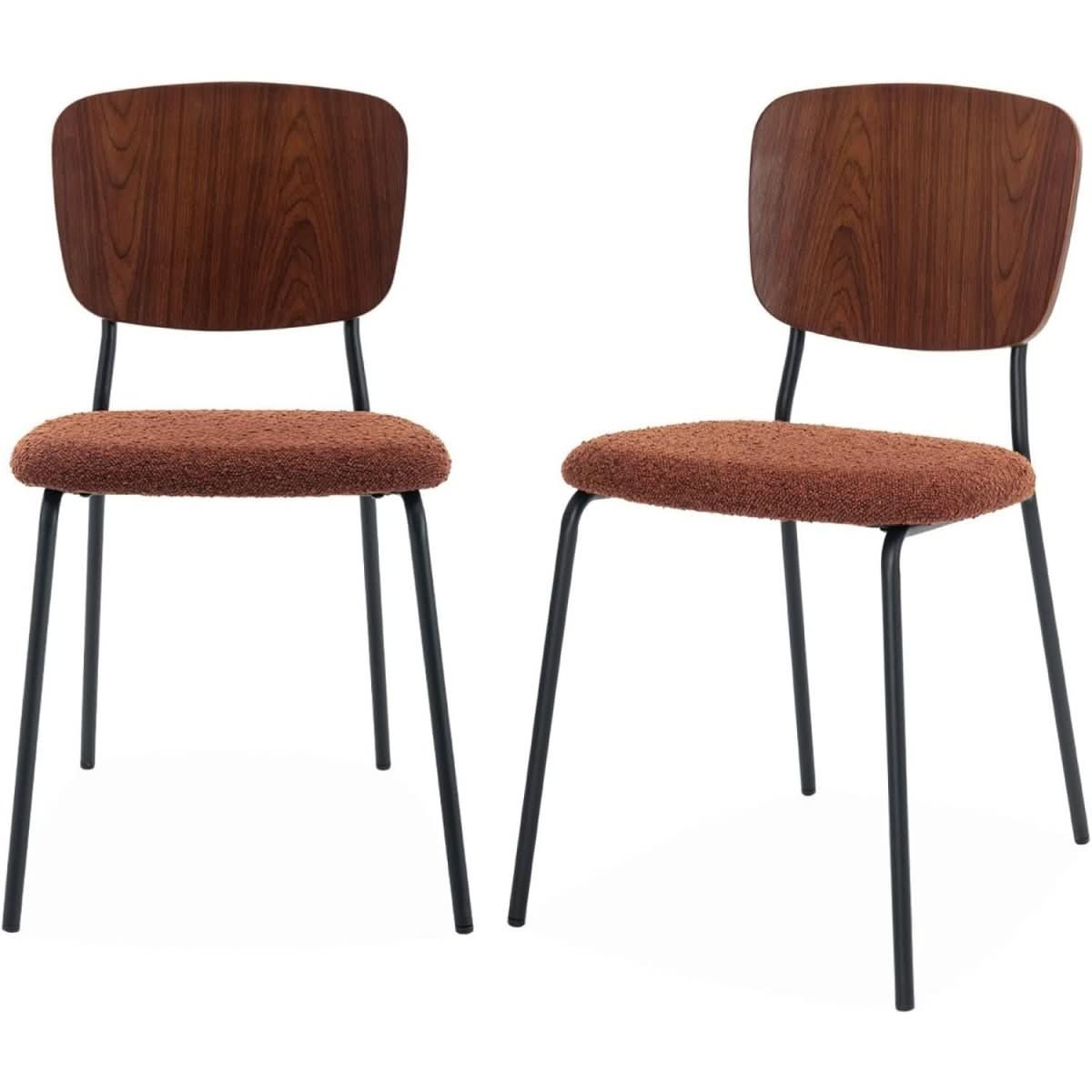 Chaises Bouclette Peuplier Noir | Sable - Designix Chaises