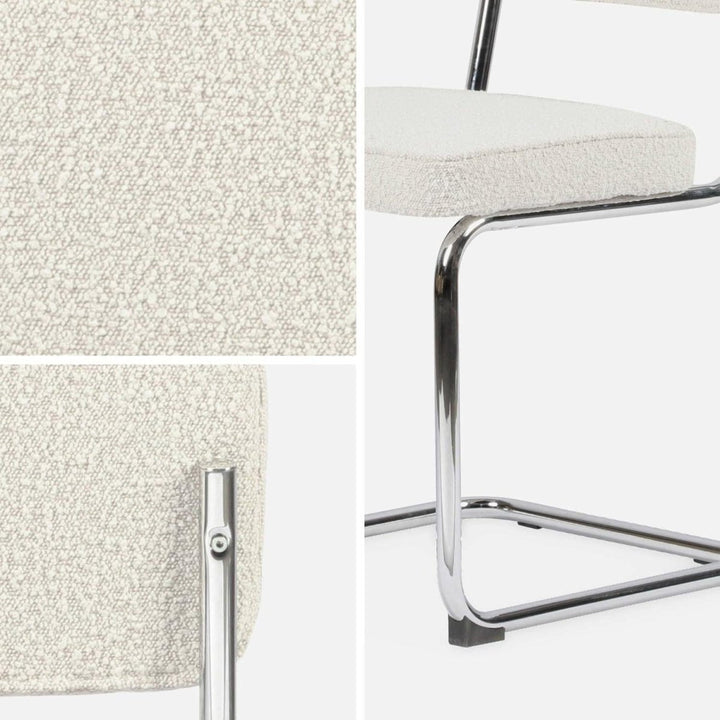 Chaises Cantilever Bouclette Blanc | Zen - Designix Chaises
