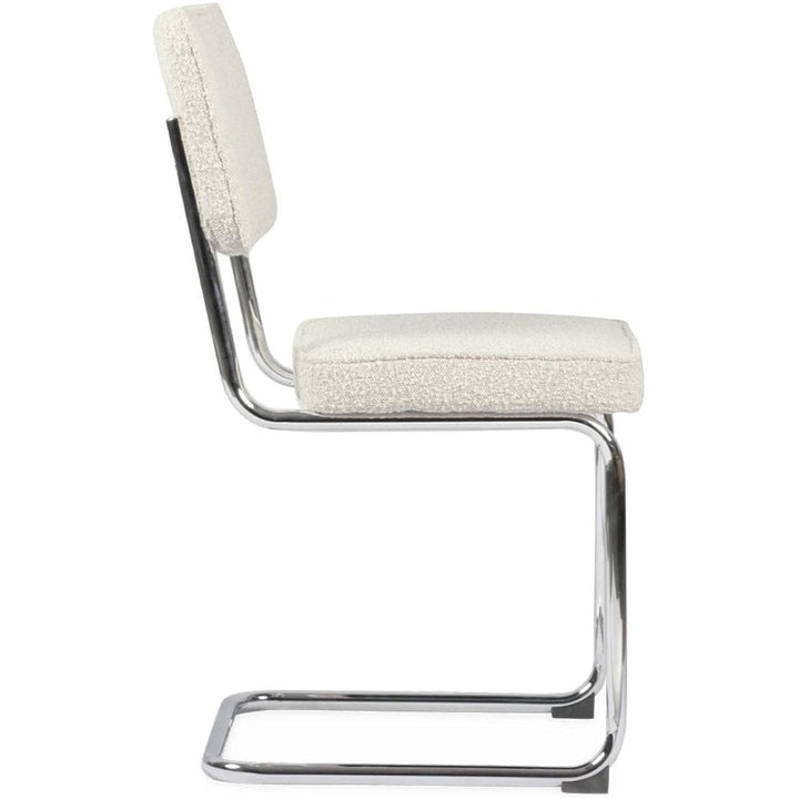 Chaises Cantilever Bouclette Blanc | Zen - Designix Chaises