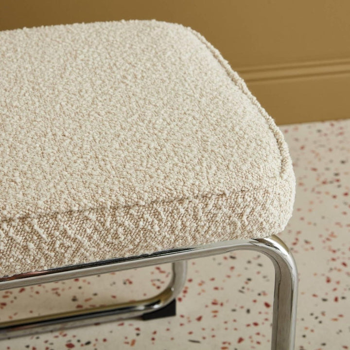Chaises Cantilever Bouclette Blanc | Zen - Designix Chaises