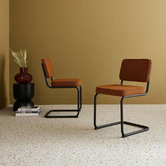 Chaises Cantilever Bouclette Ocre | Ylang