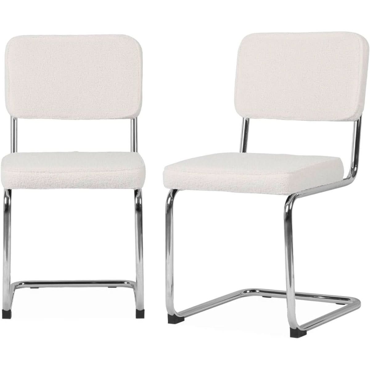 Chaises Cantilever Bouclettes Crème | Linge - Designix Chaises