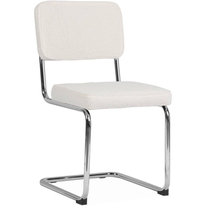Chaises Cantilever Bouclettes Crème | Linge - Designix Chaises
