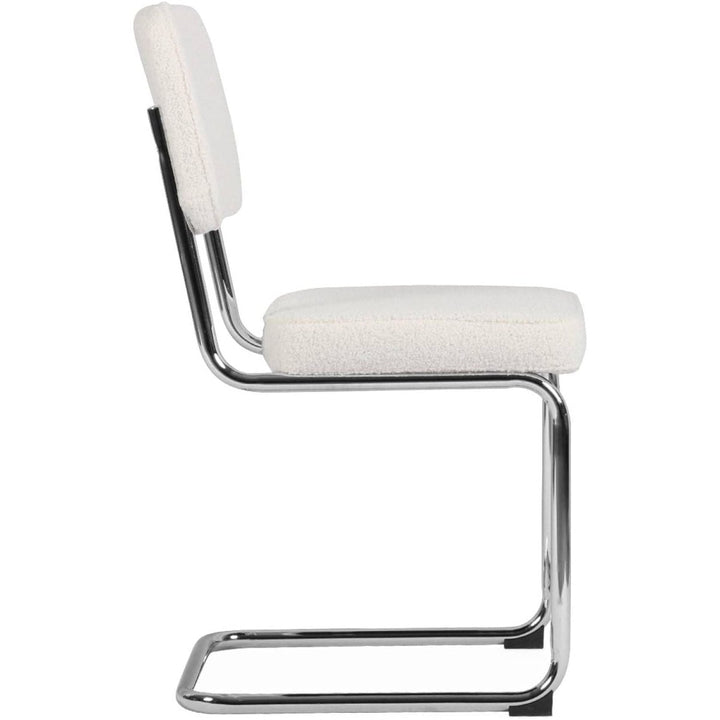 Chaises Cantilever Bouclettes Crème | Linge - Designix Chaises