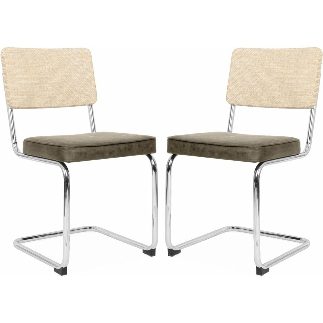 Chaises Cantilever Kaki Rétro | Kube - Designix Chaises