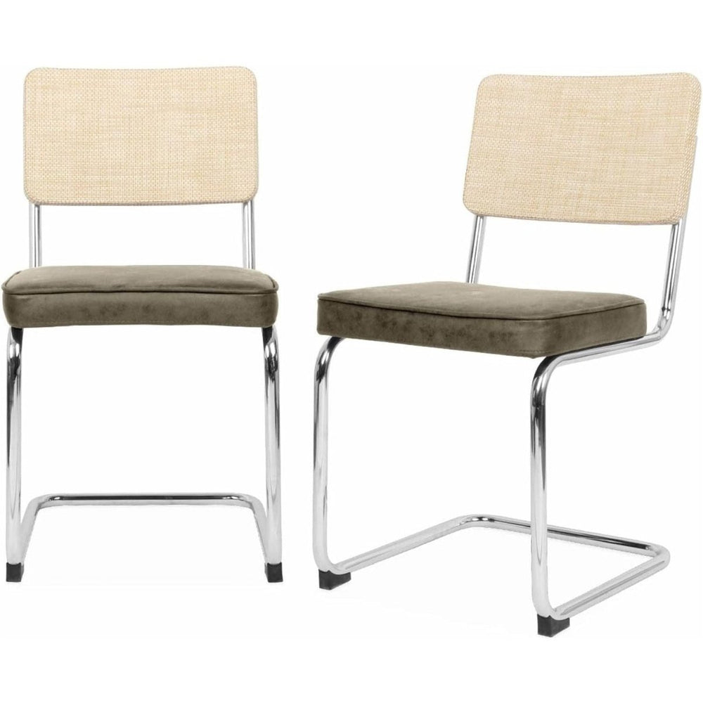 Chaises Cantilever Kaki Rétro | Kube - Designix Chaises