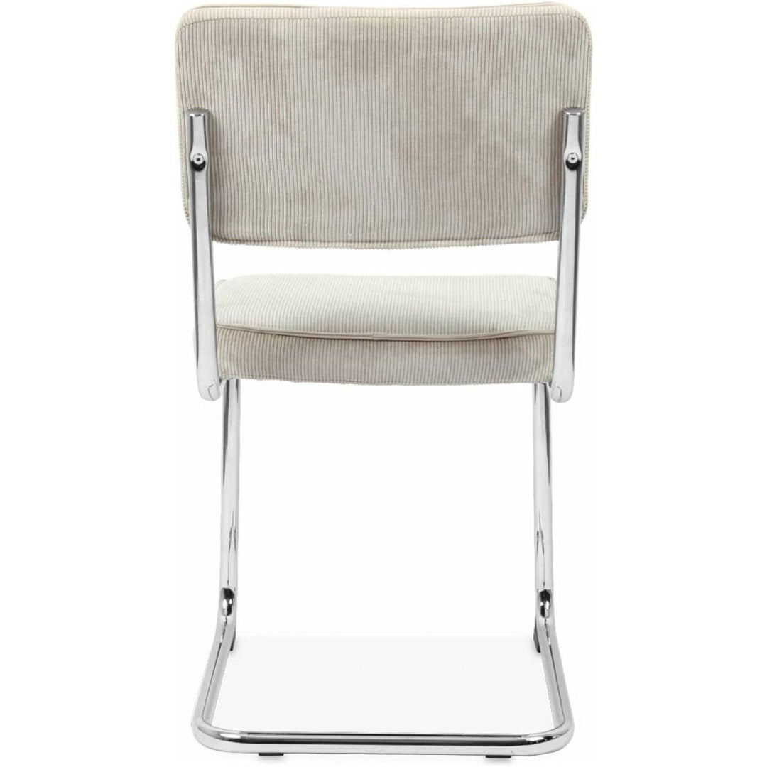 Chaises Cantilever Velours Crème | Soleil - Designix Chaises