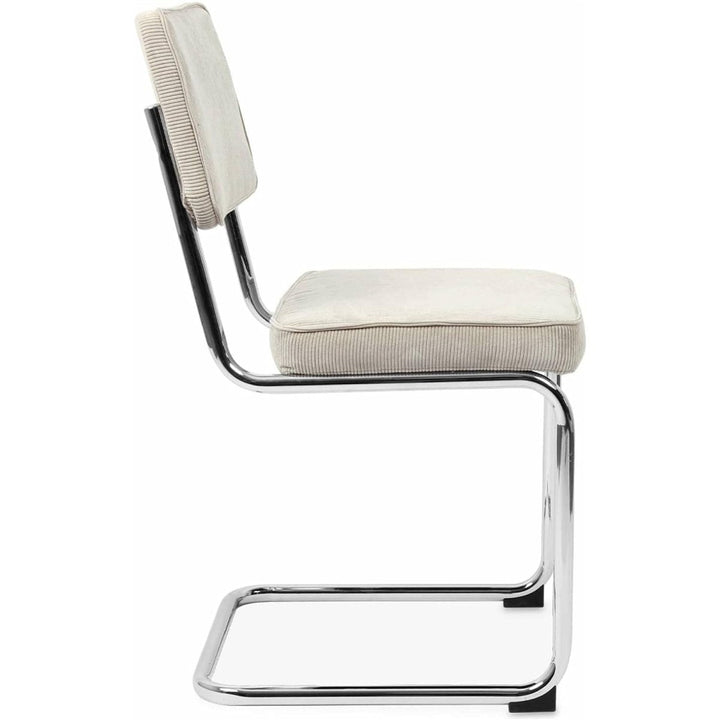 Chaises Cantilever Velours Crème | Soleil - Designix Chaises