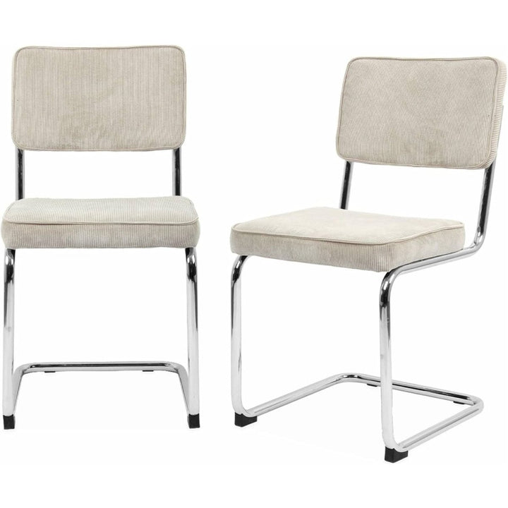 Chaises Cantilever Velours Crème | Soleil - Designix Chaises