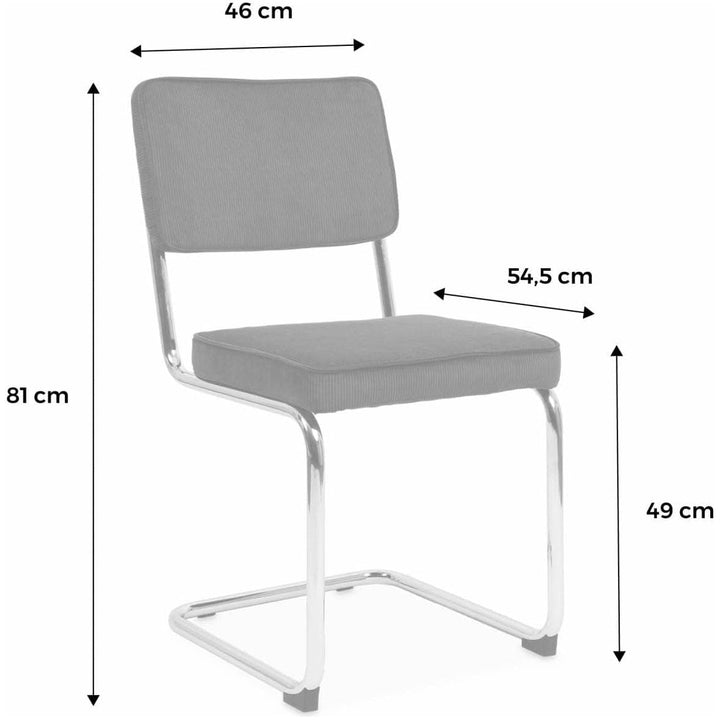 Chaises Cantilever Velours Crème | Soleil - Designix Chaises