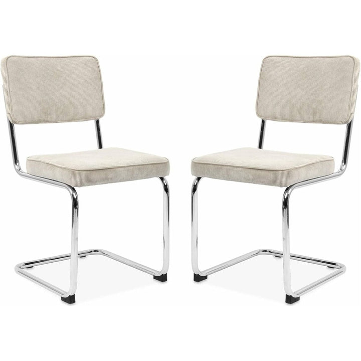 Chaises Cantilever Velours Crème | Soleil - Designix Chaises