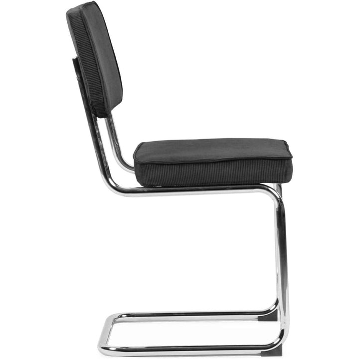 Chaises Cantilever Velours Gris | Bluff - Designix Chaises