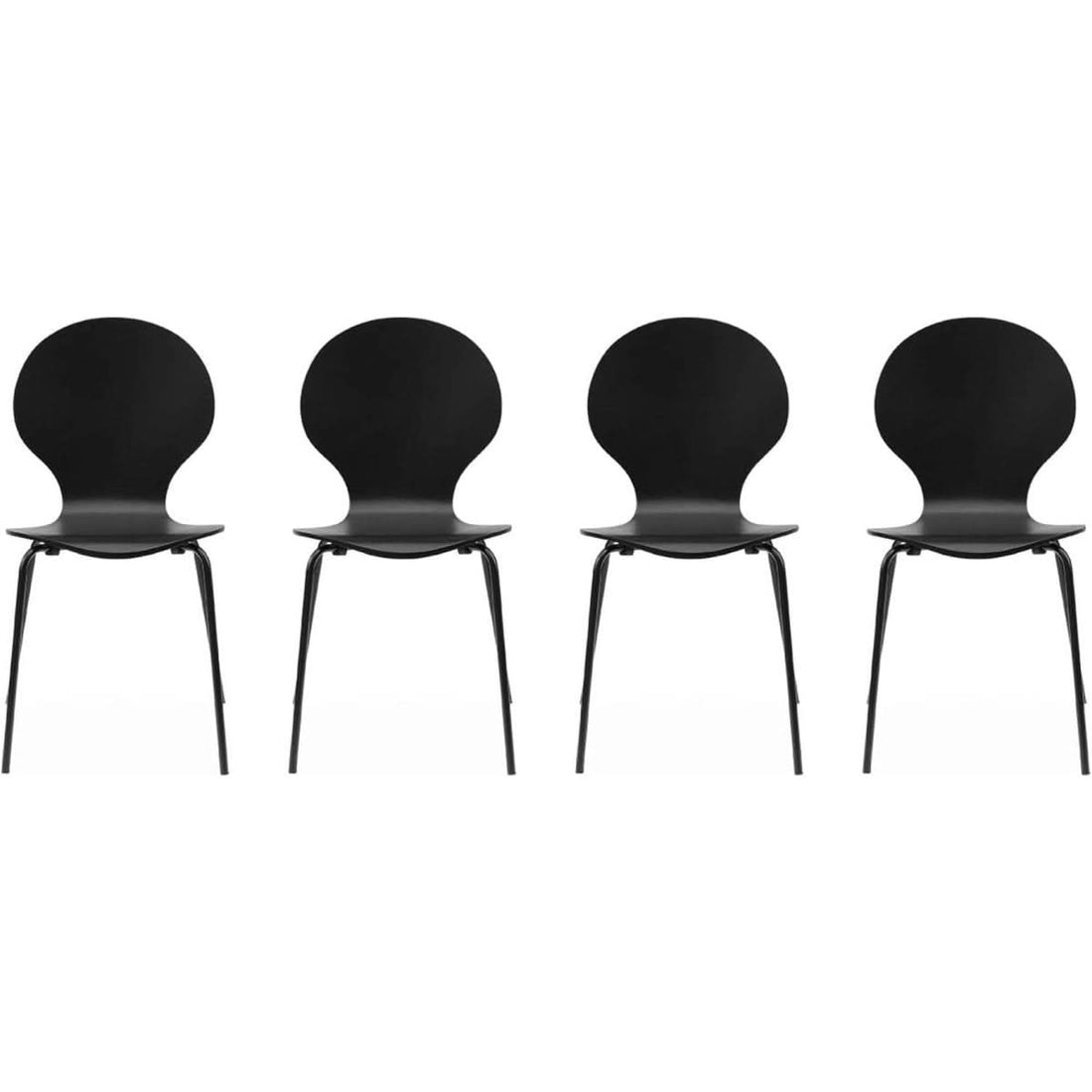 Chaises Noires Rétro Empilables | Diva