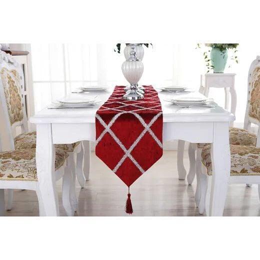 Chemins Table Mariage Imprimés | Baco - Designix Chemin de table Rouge 28x180cm