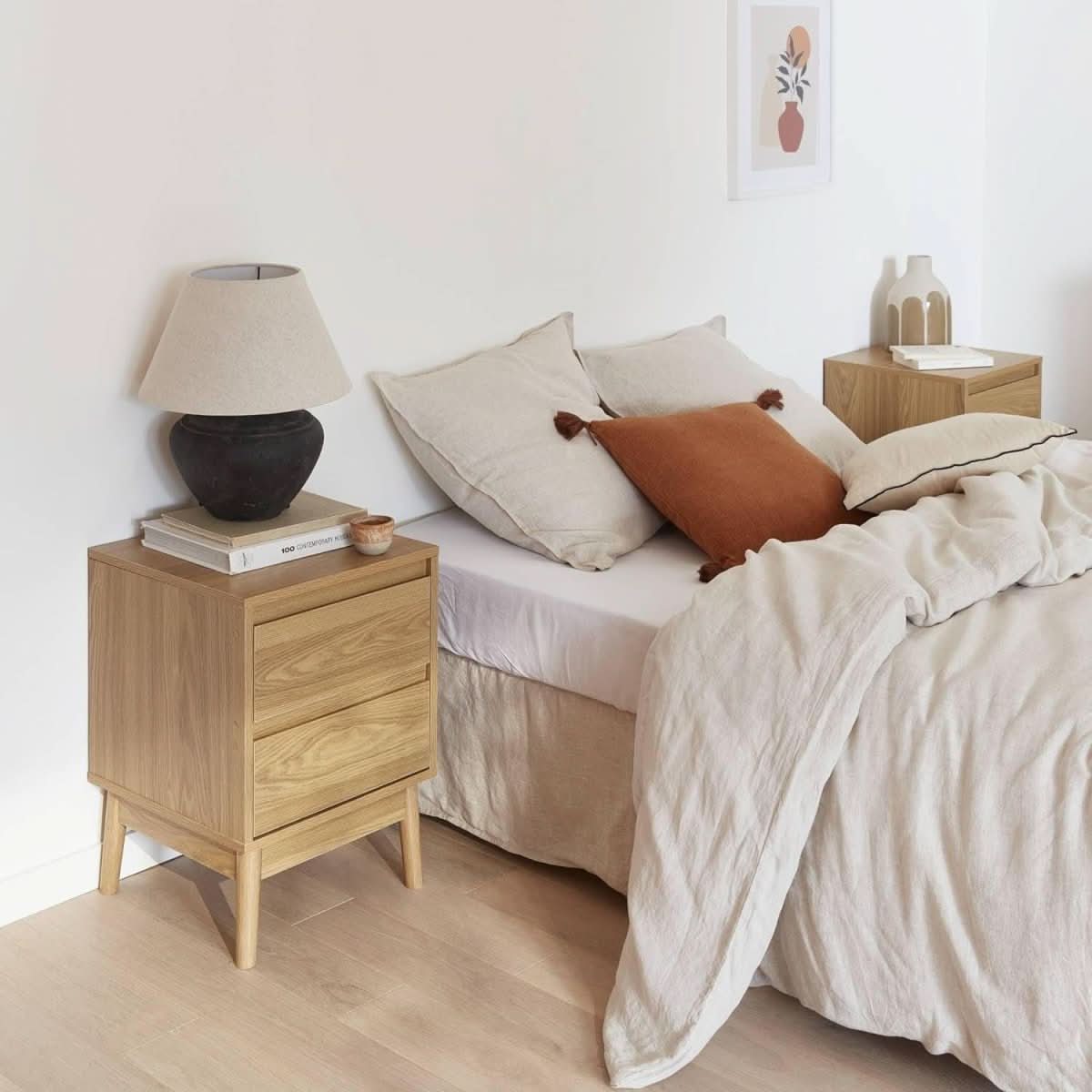 Chevet Scandinave Bois Tiroirs | Galaxie - Designix Table de Nuit